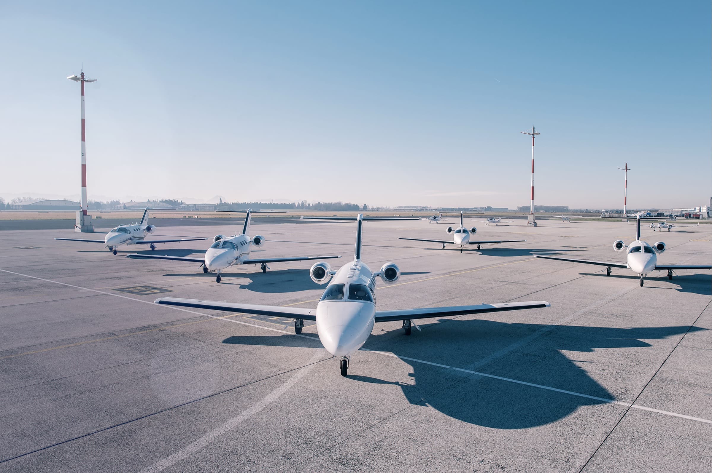 GlobeAir Cessna Citation Mustang aircraft on the apron